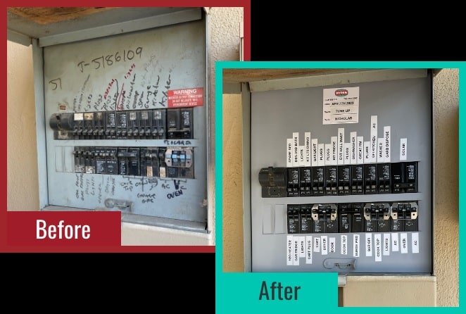 Hydes Electrical Panel Tune Up Before After