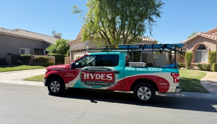 Hydes Electrical Truck At Residential Home