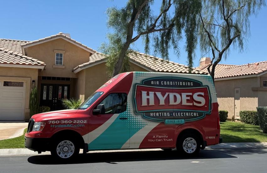 Hydes truck in front of home Palm Springs