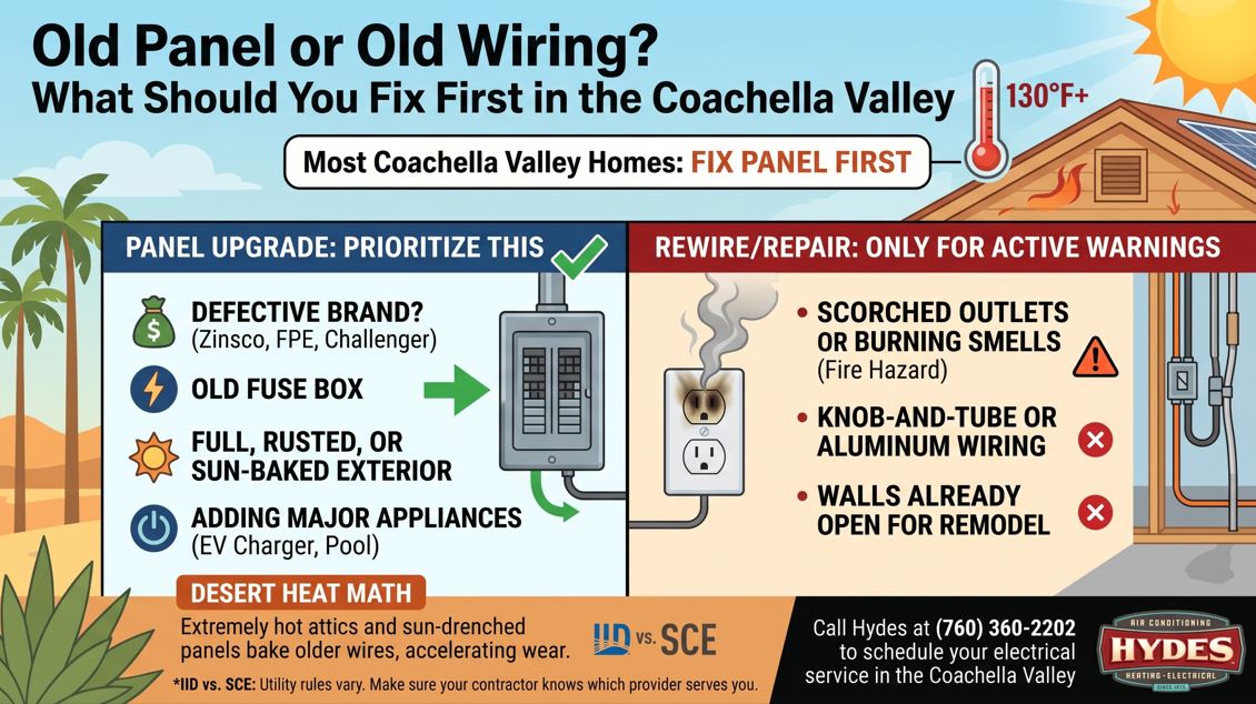 Old Wire Or Old Panel replace inforgraphic